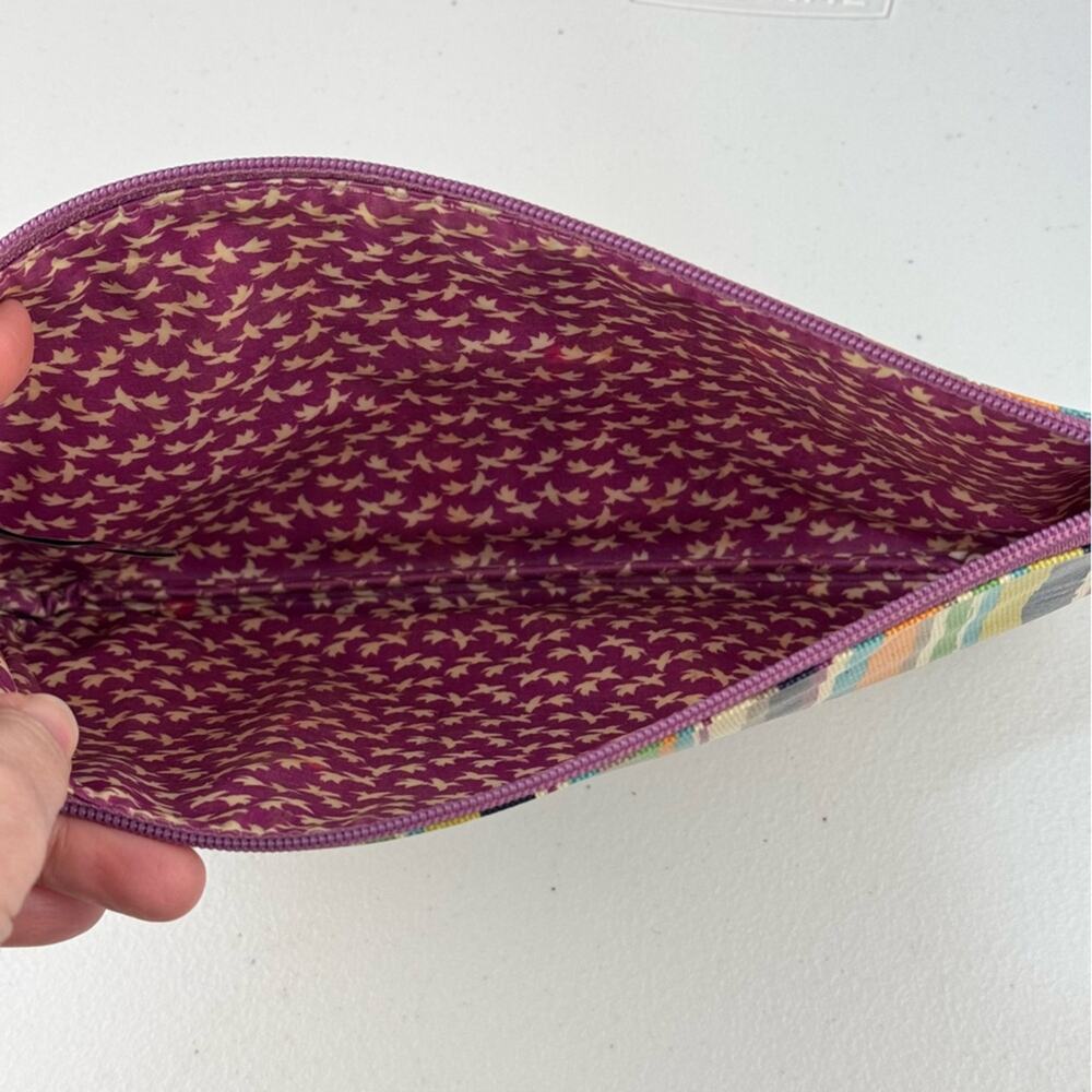 Fossil Multicolor Stripe Coated Canvas Pouch Wome… - image 5